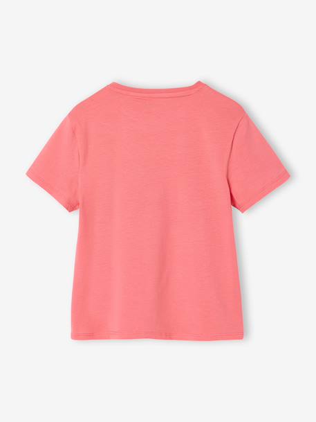 Girls' printed short-sleeved t-shirt ecru+mauve+rose+sage green 