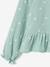Girl's cotton gauze shirt aqua green+pale pink 