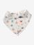 3 Bandana-Style Bibs in Cotton Gauze Brown+cappuccino+ecru+grey blue+Light Green+pale pink+printed beige+sage green+White/Print 