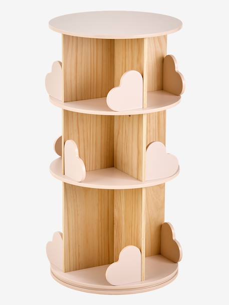 COEUR 3-Tier Rotating Bookshelf pale pink 