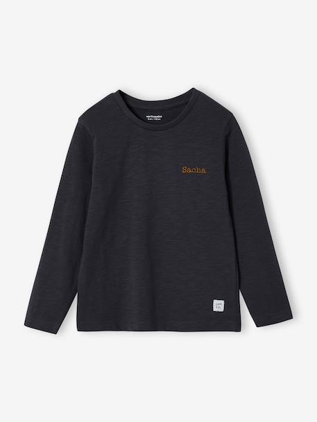 Long Sleeve Colour Top for Boys anthracite+Blue+fir green+Green+navy blue+yellow 