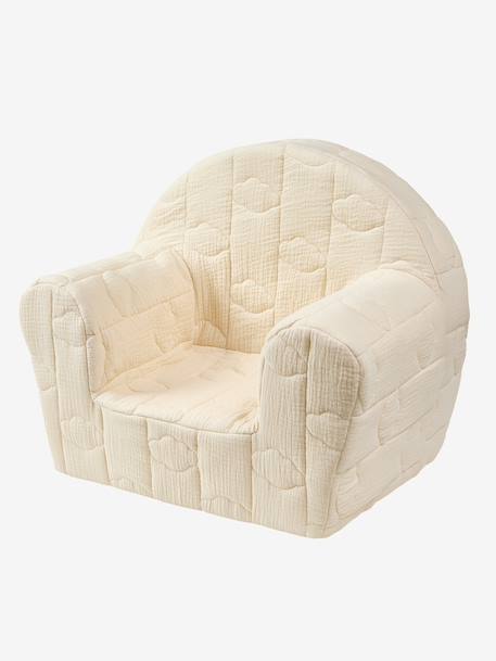 Quilted cloud foam armchair - customisable ecru 