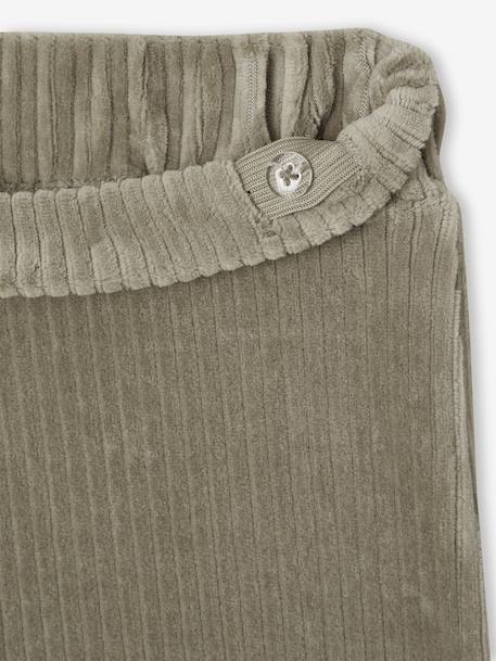 Wide Corduroy Trousers for Girls anthracite+BROWN MEDIUM SOLID+chocolate+ecru+grey blue+khaki+mauve+plum+rose 