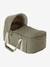 Soft fabric moses basket grey blue+printed beige 