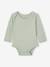Bodysuits with long sleeves for babies with a floral print sage green 