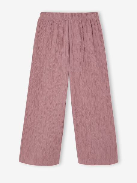 Wide-Leg Leggings with Honeycomb Effect for Girls coral+mauve+printed white+sage green 