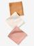 Pack of 3 Plain Muslin Squares in Organic Cotton* set pink 