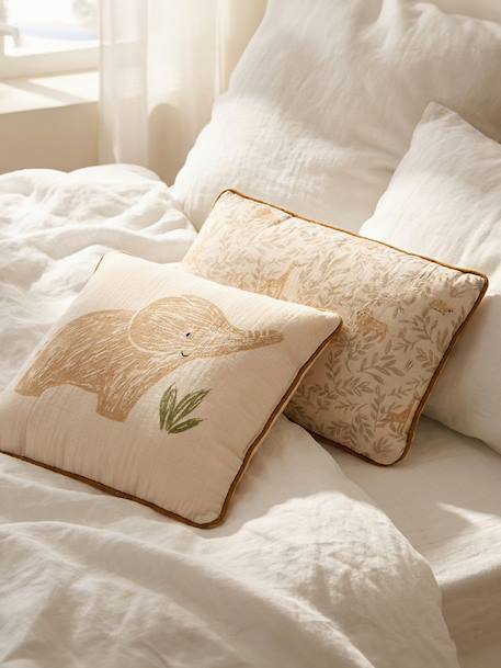 Pack of 2 BABYLON cushions in cotton gauze beige 