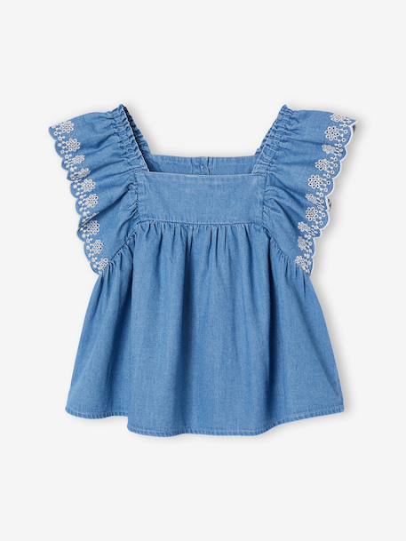 Girl's denim blouse stone 