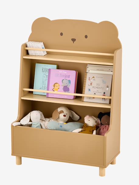 Low bear bookshelf for kids mocha 