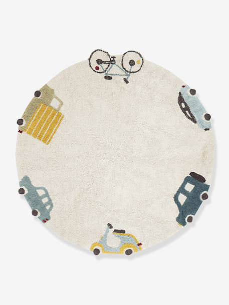Washable rug wheels beige 