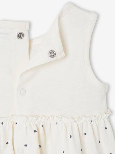 Dress & Matching Headband, for Babies beige+Light Green/Print+rosy 