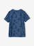 Printed boy's t-shirt denim blue+lichen+marl white+mint green 