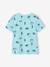Printed boy's t-shirt denim blue+lichen+marl white+mint green 