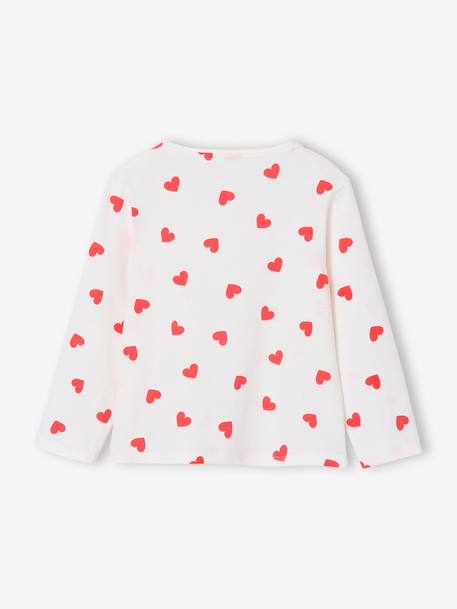Pack of 3 long-sleeved girls' fancy t-shirts anthracite+coral+ecru+grey blue+indigo+mauve+rose 