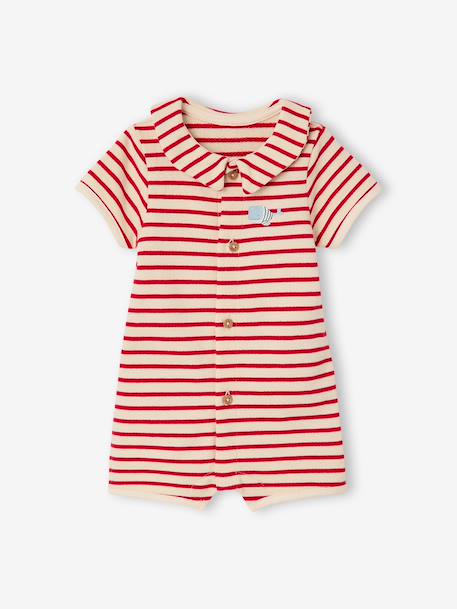 Jumpsuit for Newborns ecru+red 