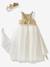 Princess Costume with Veil & Crown Blue+Gold+Pink 