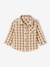 Baby boy's cotton muslin shirt chequered beige 
