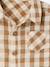 Baby boy's cotton muslin shirt chequered beige 