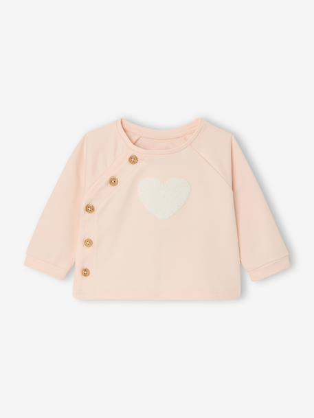 Baby sweatshirt and trouser set ecru+pale pink 