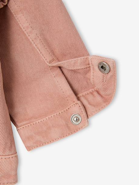 Frilly jacket for baby girls rosy 