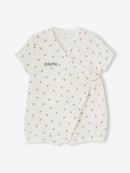 Customisable baby girl playsuit ecru 