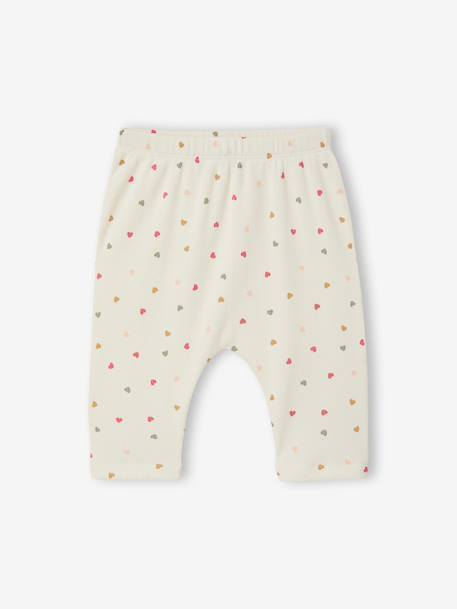 Baby sweatshirt and trouser set ecru+pale pink 