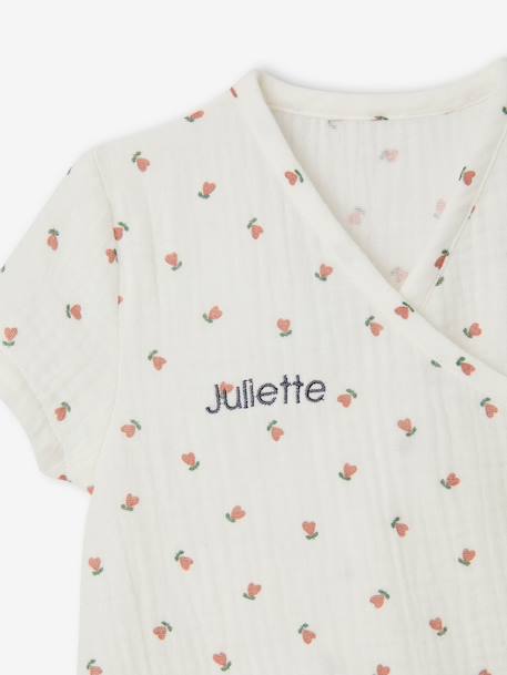 Customisable baby girl playsuit ecru 