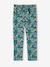 Fluid Cropped Trousers with Floral Print, for Girls emerald green+navy blue+red 