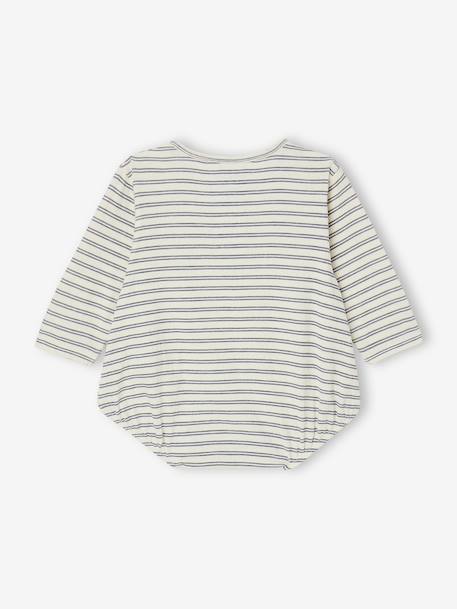 Striped baby boy bodysuit ecru 