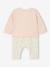 Baby sweatshirt and trouser set ecru+pale pink 