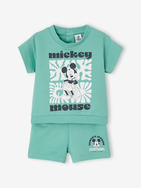 Mickey Mouse Shorts & T-Shirt Set for Babies mint green 