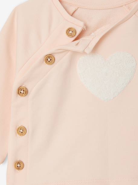 Baby sweatshirt and trouser set ecru+pale pink 