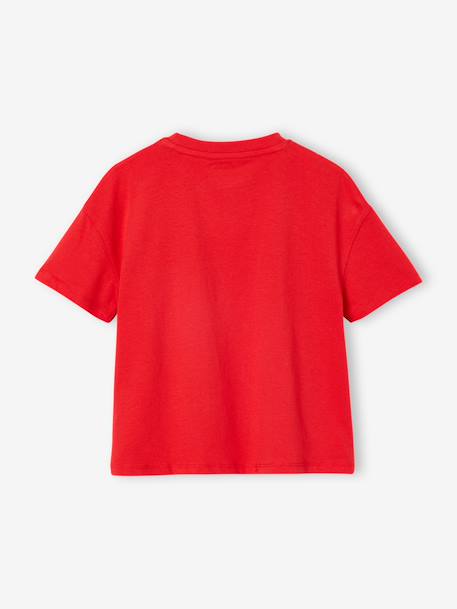 Plain Basics T-Shirt for Girls apricot+red 