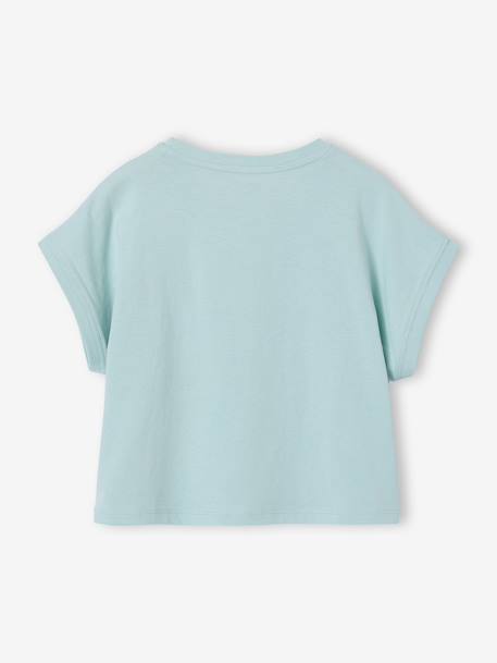 T-Shirt with Sequinned Motif, for Girls aqua green+ecru+lilac 