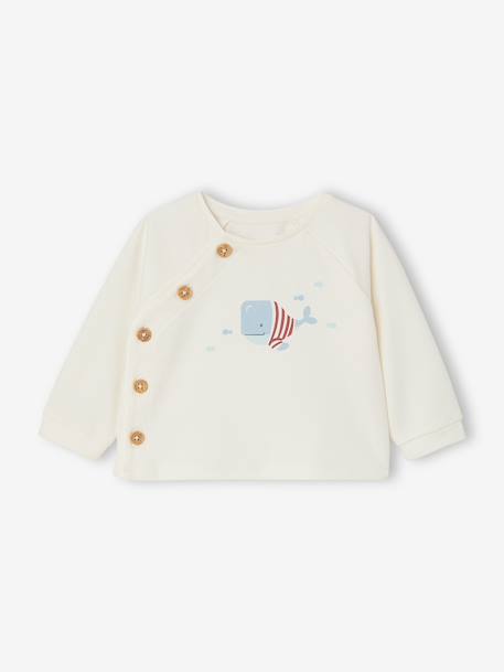 Baby sweatshirt and trouser set ecru+pale pink 