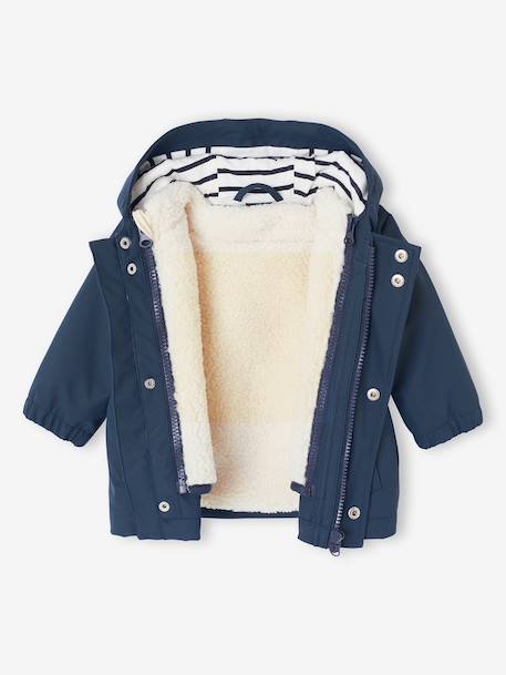 Rain coat 3-in-1 for baby boys ocean blue 