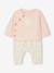 Baby sweatshirt and trouser set ecru+pale pink 