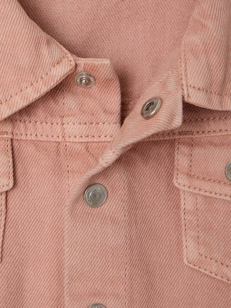 Frilly jacket for baby girls rosy 