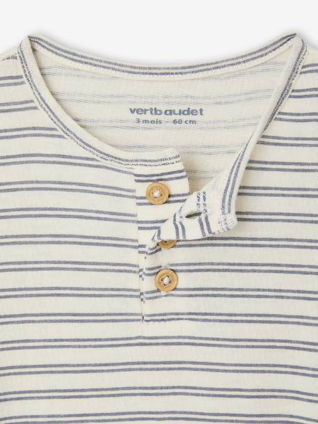 Striped baby boy bodysuit ecru 