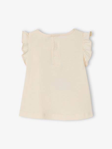 Fancy Pattern T-Shirt in Organic Cotton for Girls ecru 