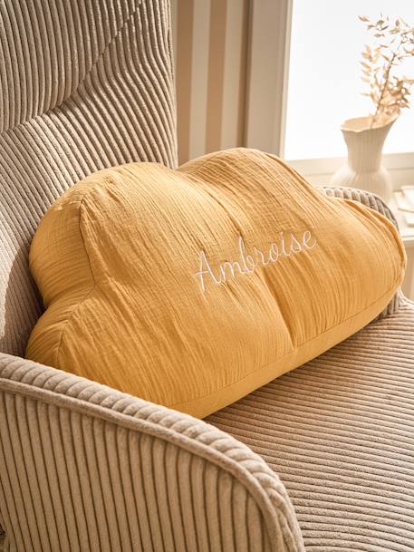 Cloud Cushion in Cotton Gauze cinnamon+ecru+grey blue+rosy 