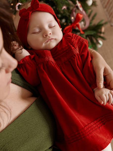 3-Piece Christmas Set for Newborns: Dress + Headband + Tights red 