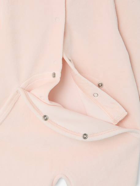 Pack of 2 girls' velvet pyjamas rose 