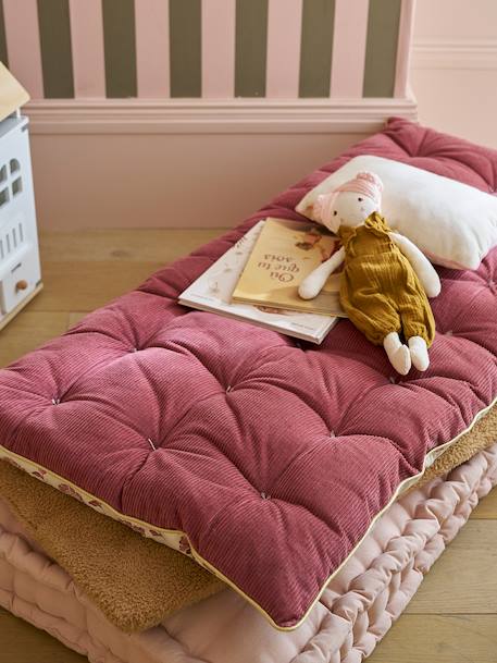 Bi-material floor mattress in floral/velvet Arizona rose 