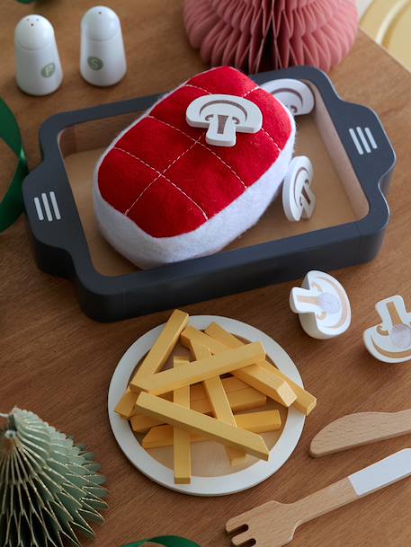 Felt and FSC® wood roast and accessories red 