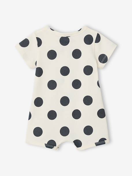 Newborn set of 2 playsuits in organic cotton marl beige 