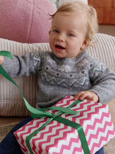 Baby Christmas jacquard jumper from the family capsule collection marl grey 