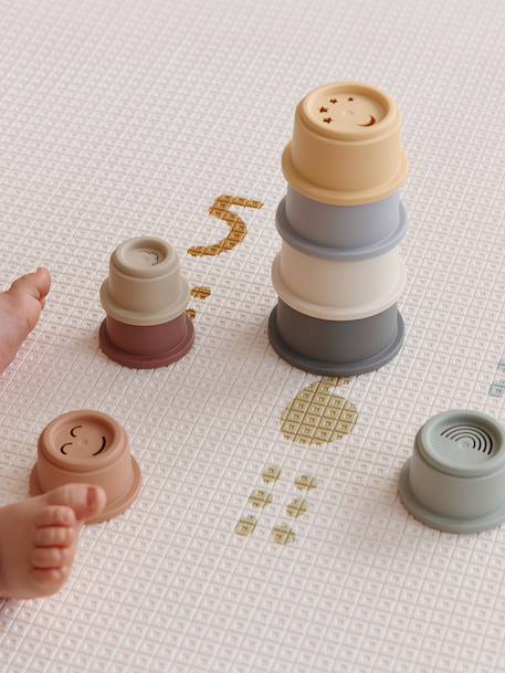 Stacking Cups in Soft Plastic multicoloured 