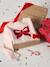 Christmas Gift Box with Jacquard Knit Reindeer Jumper + 2 Scrunchies for Girls ecru+pale pink 